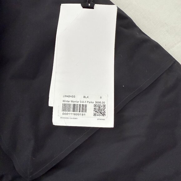 NWT Lululemon Winter Warrior 3-in-1 Parka Black sz 8 style W4BHSS - Picture 7 of 16